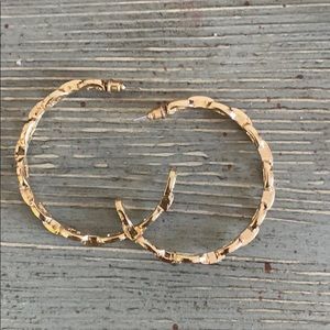 Gold Link Large Hoop Earrings
